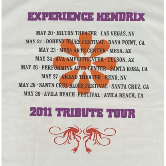 Men's Experience Hendrix 2011 Tribute Tour SS T-Shirt White 2XL NOS - Picture 5 of 5